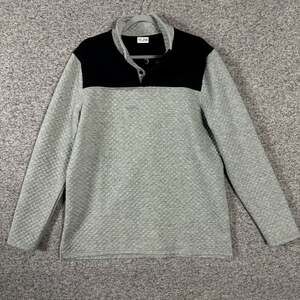Zyia Active Men's Size Large Gray Quilted Long Sleeve Pullover Sweater